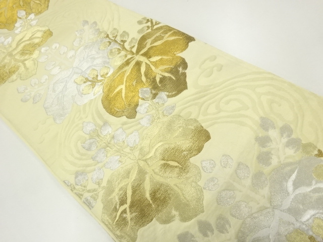 アンティーク　桐模様織出し袋帯（材料）